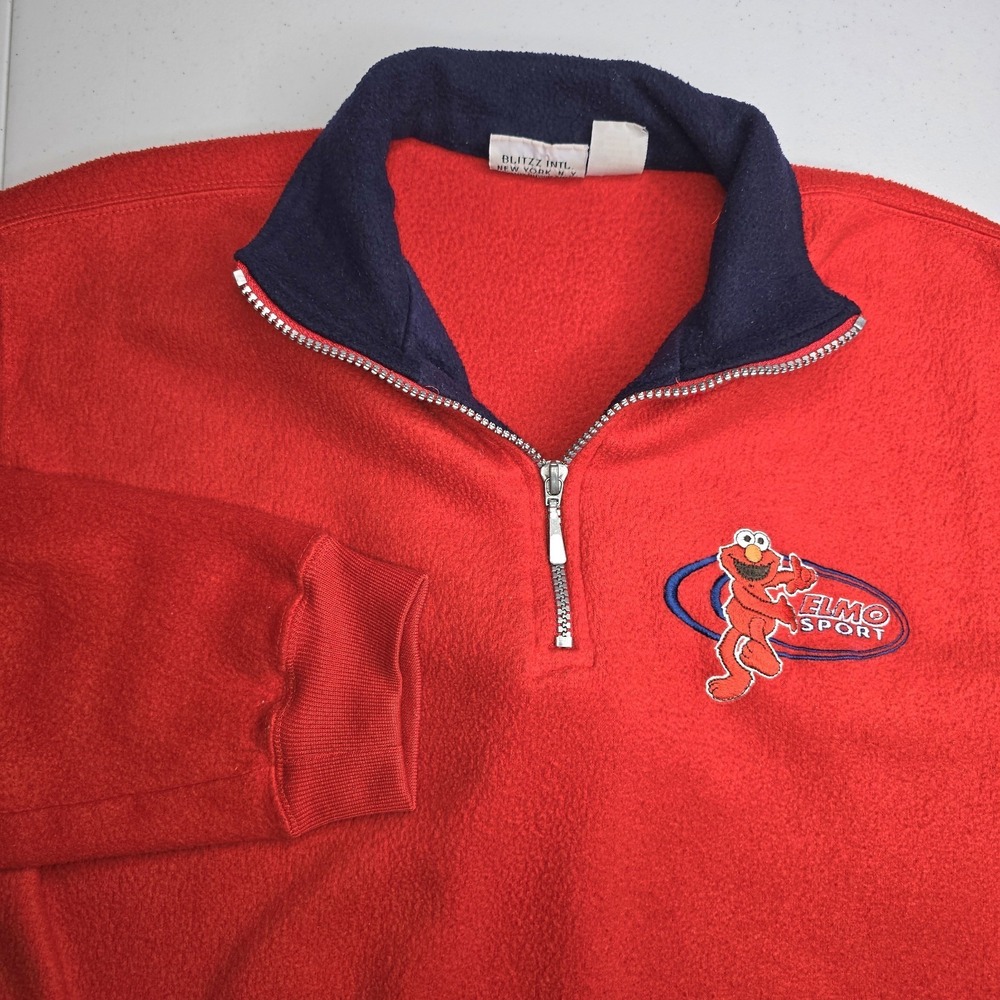 SESAME STREET ELMO SPORT Large Red 1/4 Zip Sweatshirt -2407